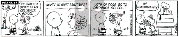 Peanuts on Thursday January 14, 1965 Comic Strip