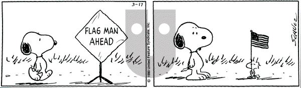 Peanuts - Saturday March 17, 1990 Comic Strip