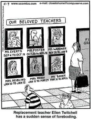 Close to Home on Monday April 9, 2001 Comic Strip