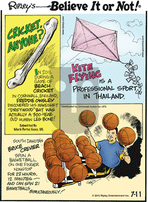 Ripley's Believe It or Not on Saturday July 11, 2015 Comic Strip
