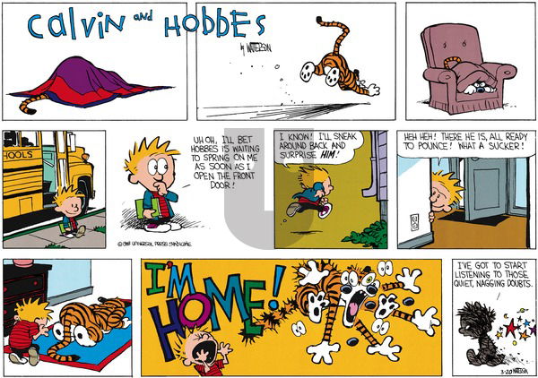 Calvin and Hobbes - Sunday March 20, 1988 Comic Strip