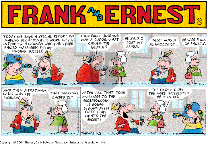 Frank and Ernest on Sunday January 21, 2001 Comic Strip