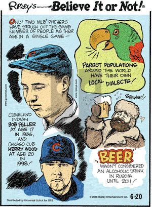 Ripley's Believe It or Not on Monday June 20, 2016 Comic Strip