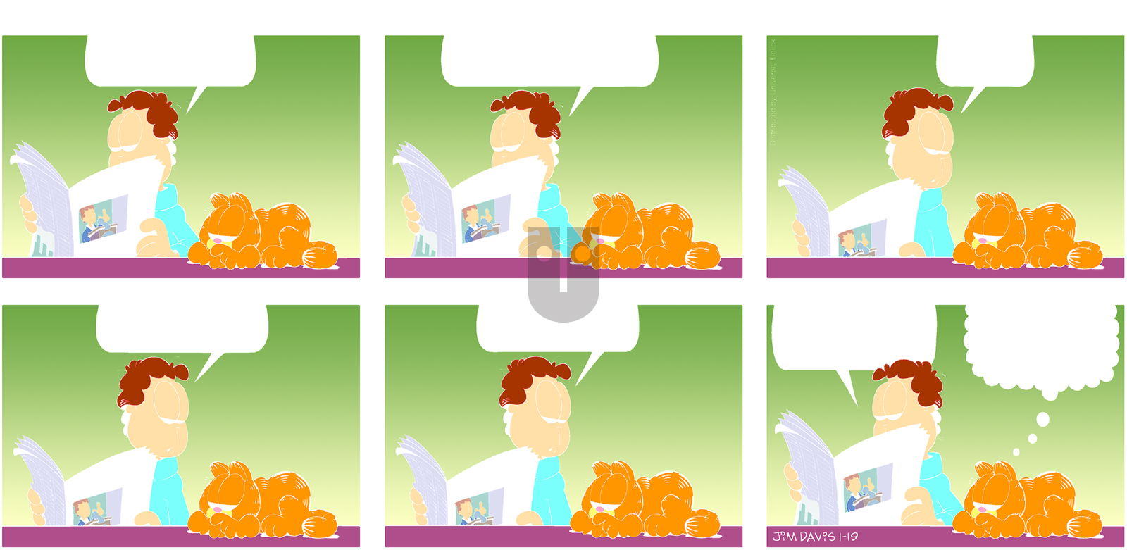 Garfield on Sunday January 19, 2014 Comic Strip