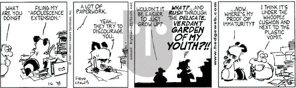 Over the Hedge on Tuesday January 6, 1998 Comic Strip