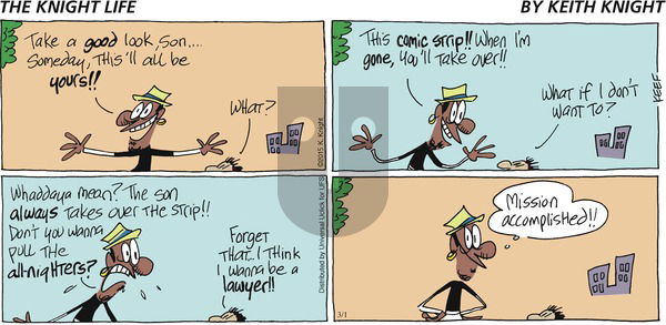 The Knight Life on Sunday March 1, 2015 Comic Strip