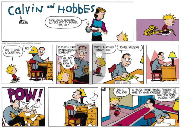 Calvin and Hobbes - Sunday November 3, 2024 Comic Strip