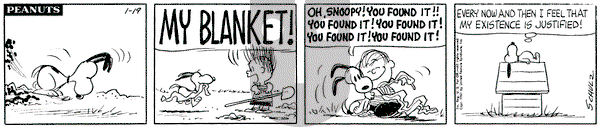Peanuts on Thursday January 19, 1961 Comic Strip