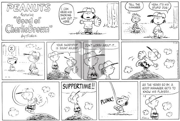 Peanuts on Sunday July 14, 1985 Comic Strip