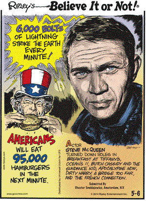 Ripley's Believe It or Not on Tuesday May 6, 2014 Comic Strip