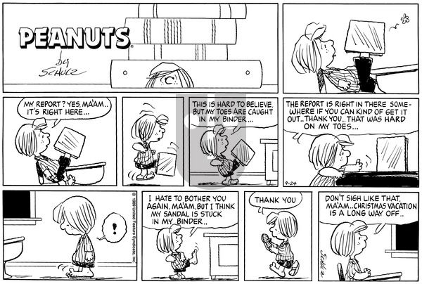 Peanuts on Sunday September 24, 1989 Comic Strip