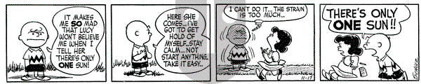 Peanuts on Wednesday November 17, 1954 Comic Strip