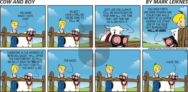 Cow and Boy Classics on Sunday October 12, 2008 Comic Strip
