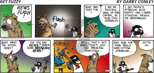 Get Fuzzy on Sunday November 23, 2008 Comic Strip