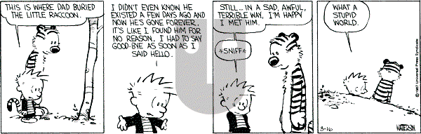 Calvin and Hobbes - Monday March 16, 1987 Comic Strip