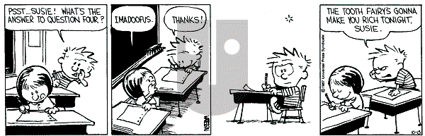 Calvin and Hobbes - Tuesday October 13, 1987 Comic Strip