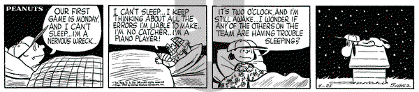 Peanuts on Saturday April 25, 1959 Comic Strip