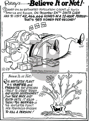 Ripley's Believe It or Not on Saturday December 25, 1999 Comic Strip