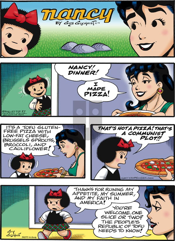 Nancy on Sunday September 4, 2016 Comic Strip