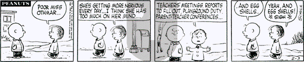 Peanuts - Wednesday February 3, 1960 Comic Strip