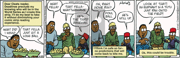 Cleats on Saturday October 22, 2005 Comic Strip