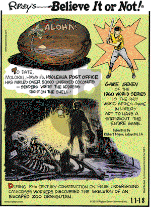 Ripley's Believe It or Not on Wednesday November 18, 2015 Comic Strip