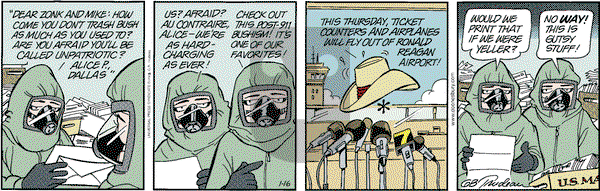 Doonesbury on Wednesday January 16, 2002 Comic Strip