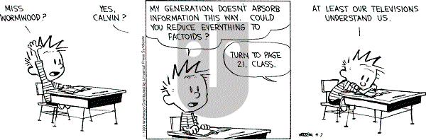 Calvin and Hobbes - Wednesday April 7, 1993 Comic Strip