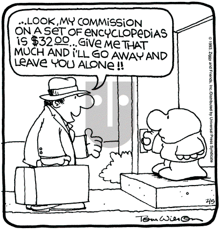 Ziggy - Friday February 5, 1993 Comic Strip