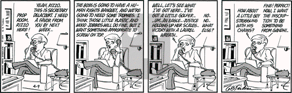 Doonesbury on Saturday April 9, 1977 Comic Strip