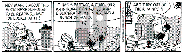 Peanuts on Monday November 22, 1999 Comic Strip