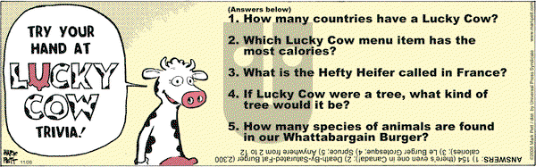 Lucky Cow on Saturday November 26, 2005 Comic Strip