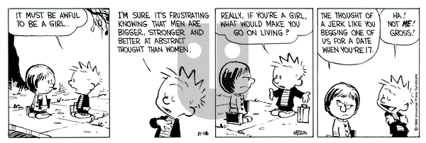 Calvin and Hobbes on Friday November 18, 1988 Comic Strip