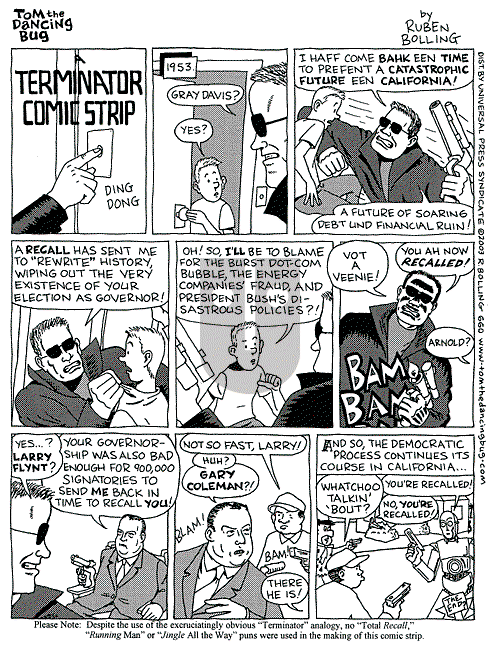 Tom the Dancing Bug on Saturday August 16, 2003 Comic Strip