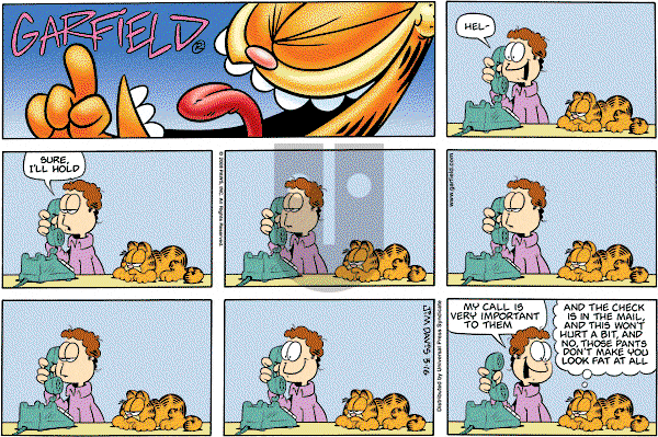 Garfield on Sunday March 16, 2008 Comic Strip