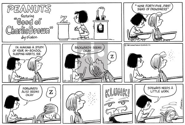 Peanuts on Saturday March 28, 1987 Comic Strip