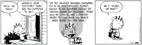 Calvin and Hobbes on Saturday October 31, 2015 Comic Strip