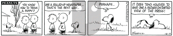 Peanuts on Wednesday December 9, 1964 Comic Strip
