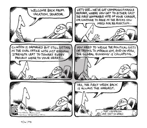 Tom Toles on Sunday September 6, 1998 Comic Strip