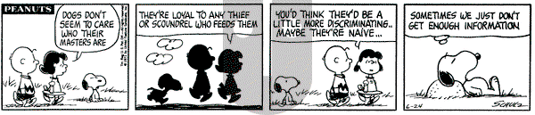 Peanuts on Thursday June 24, 1971 Comic Strip