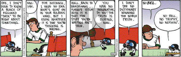 Get Fuzzy on Friday April 5, 2013 Comic Strip