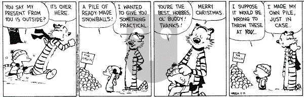 Calvin and Hobbes - Monday December 25, 1995 Comic Strip