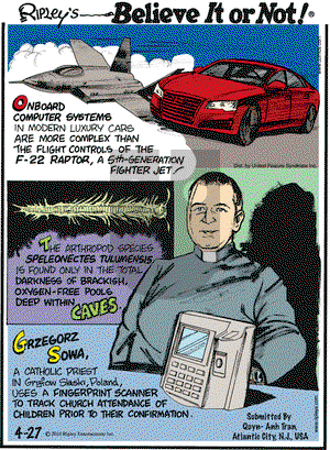 Ripley's Believe It or Not on Tuesday April 27, 2010 Comic Strip