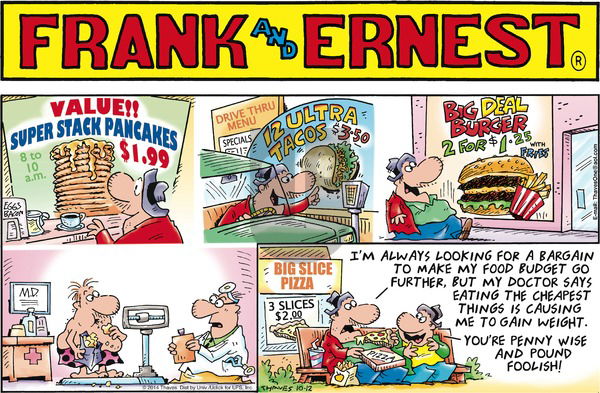 Frank and Ernest on Sunday October 12, 2014 Comic Strip