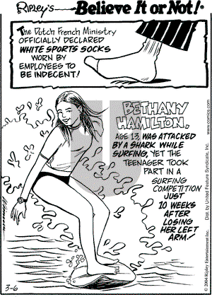 Ripley's Believe It or Not on Tuesday January 11, 2005 Comic Strip