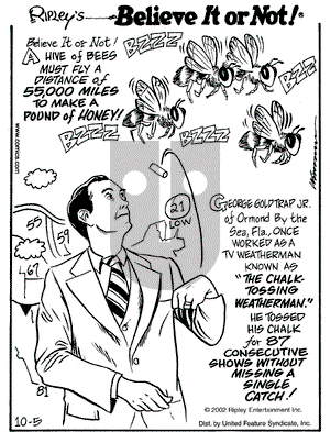 Ripley's Believe It or Not on Saturday October 5, 2002 Comic Strip