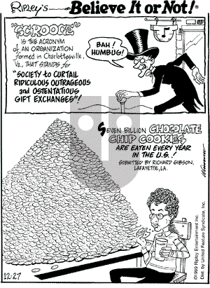 Ripley's Believe It or Not on Monday December 27, 1999 Comic Strip