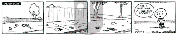 Peanuts on Thursday October 11, 1951 Comic Strip