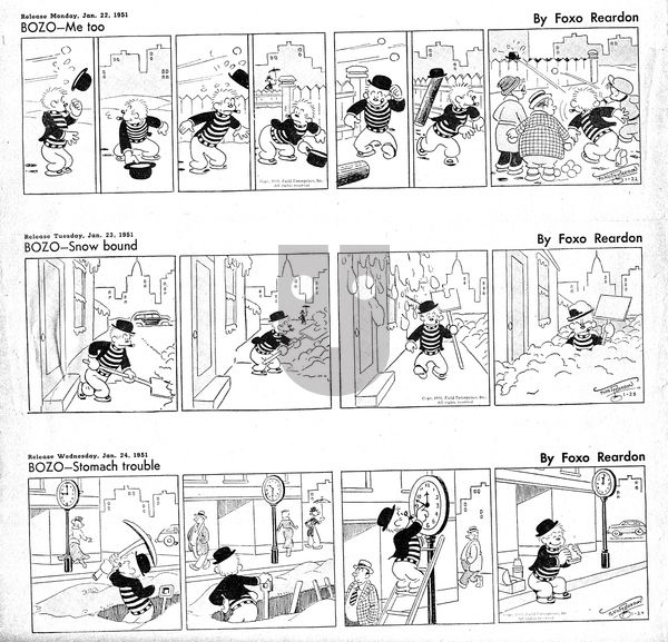 Bozo - Monday January 22, 1951 Comic Strip