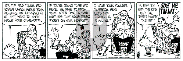 Calvin and Hobbes on Tuesday November 10, 1987 Comic Strip